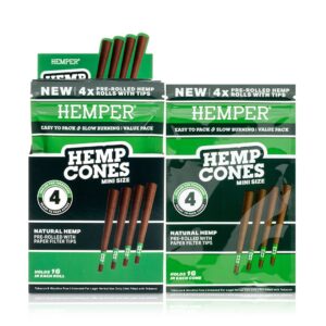 HEMPER Mini-Size Hanf-Cones mit Kartonfilter – Natural