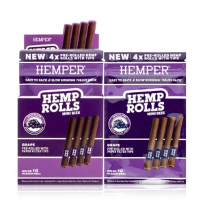 HEMPER Mini-Size Hanf-Rolls mit Kartonfilter – Grape