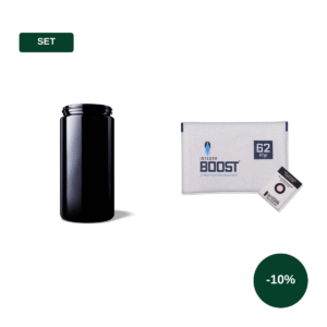 Set aus Miron Violettglas 1 L Weithalsdose und Integra Boost Feuchtigkeitsregler 62 % 67 g
