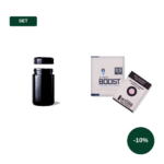 Set: Miron Violettglas 100 ml Weithalsglas Saturn + 2× Integra Boost 55 % 4 g