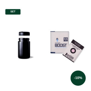 Set: Miron Violettglas 100 ml Weithalsglas Saturn + 2× Integra Boost 55 % 4 g