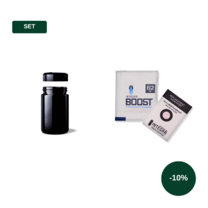 Set: Miron Violettglas 100 ml Weithalsglas Saturn + 2× Integra Boost 62 % 4 g
