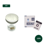 Set: RAW Einmachglas 475 ml Mason Jar + 2× Integra Boost 55 % 8 g