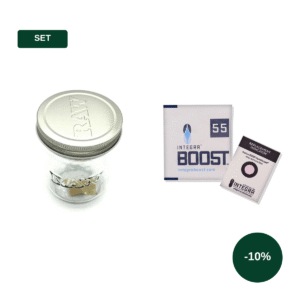 Set RAW Einmachglas 475ml Mason Jar und Integra Boost Feuchtigkeitsregler 55% 8g