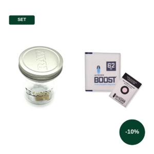Set RAW Einmachglas 475ml Mason Jar und Integra Boost Feuchtigkeitsregler 62% 8g