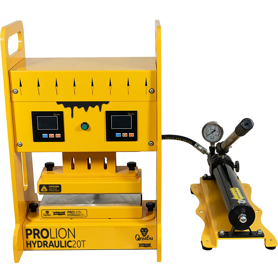 Qnubu Press Pro Lion Hydraulic 20 Tonnen, Heißdruckpresse, 7,6 x 25 cm und 12 x 12 cm Platten