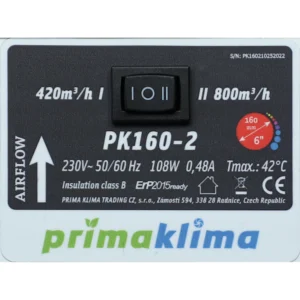 Prima Klima PK160-2 800(420)m³/h, Ø160mm