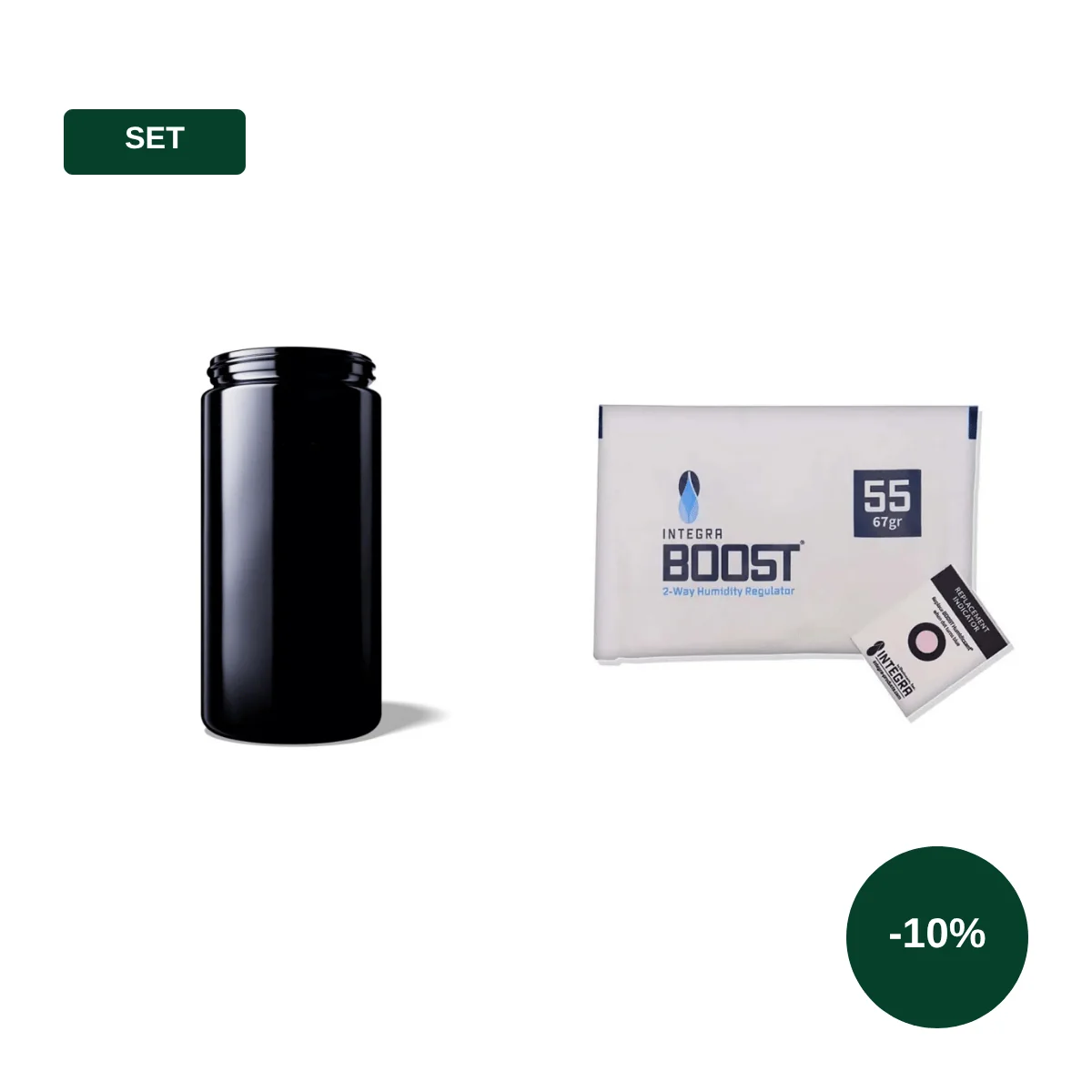 Set: Miron Violettglas 1 L Weithalsdose + Integra Boost 55 % 67 g