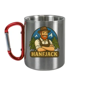 Hanfjack Logo – Edelstahl Tasse