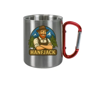 Hanfjack Logo – Edelstahl Tasse