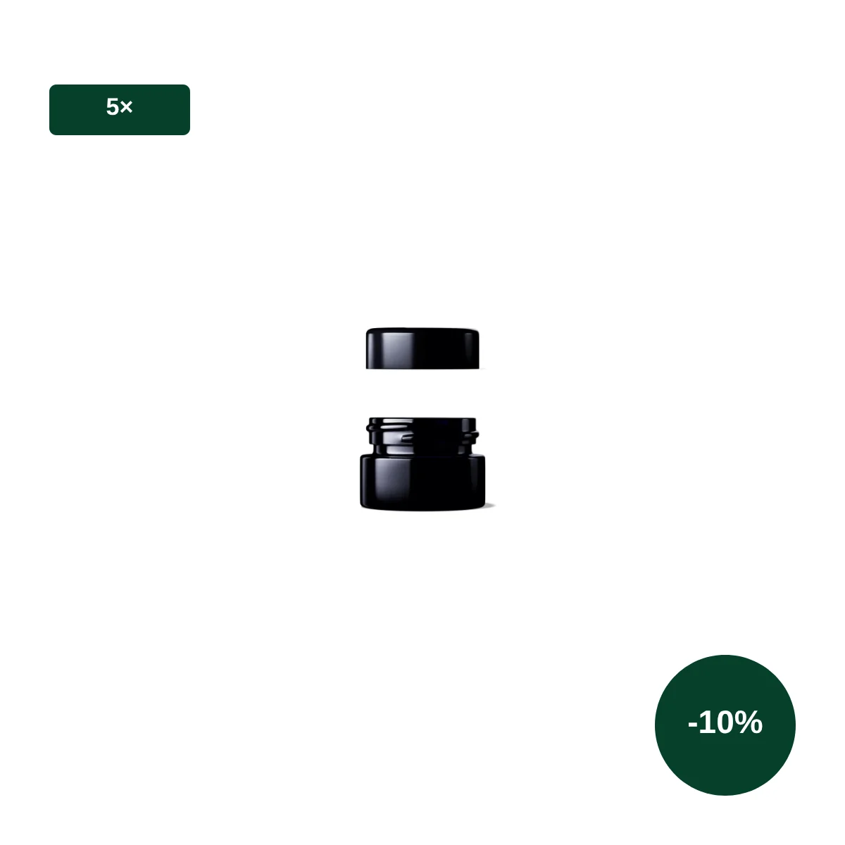 Set: 5× Miron Violettglas 5 ml Kosmetikglas Ceres mit Deckel