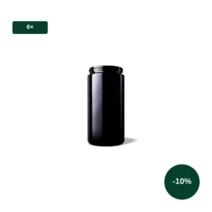 Set: 6× Miron Violettglas 1 L Weithalsdose mit Schraubverschluss
