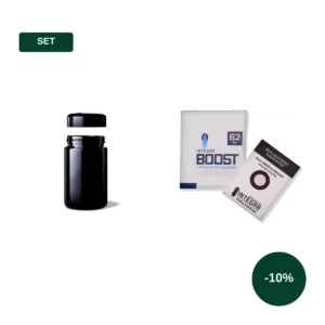 Set: Miron Violettglas 100 ml Weithalsglas Saturn + 2× Integra Boost 62 % 4 g